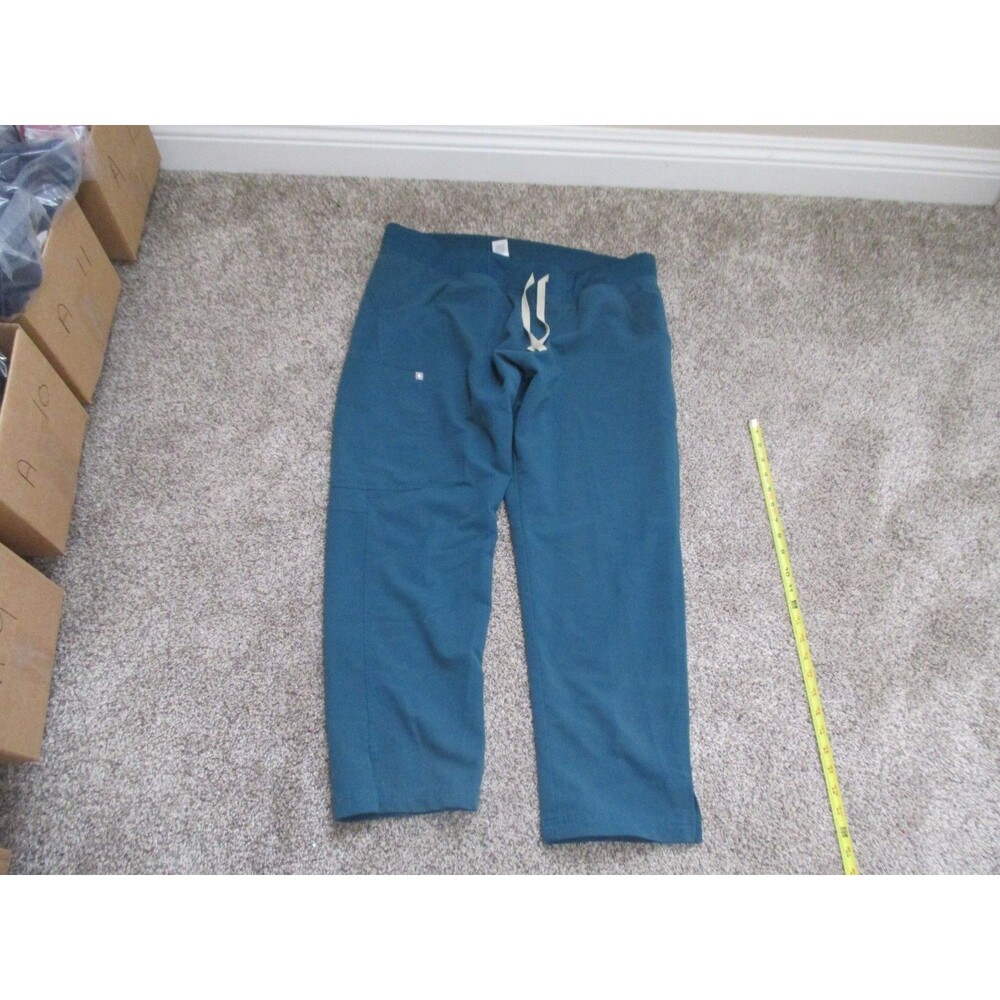 FIGS Technical Collection Scrub Pants XL Blue Solid Polyester Blend